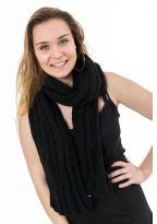 Echarpe pure laine douce noire