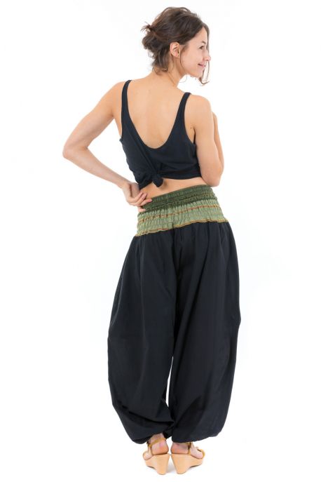 Pantalon sarouel indian chic sari kaki personnalisable
