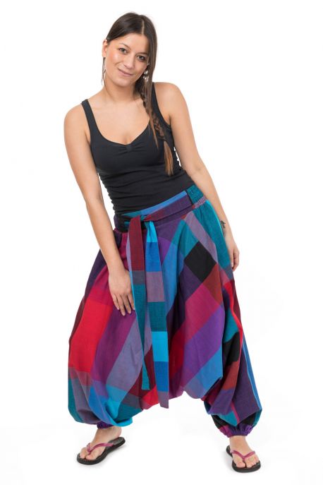 Sarouel femme ceinture elastique et liens Bachatah