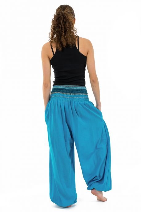 Pantalon sarouel baba cool chic turquoise sari brillant Manha