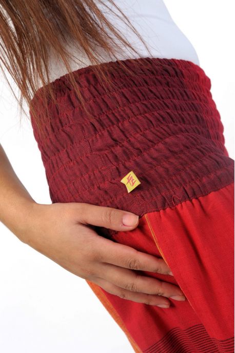 Sarouel homme femme élastique rouge Sanjeevani personnalisable