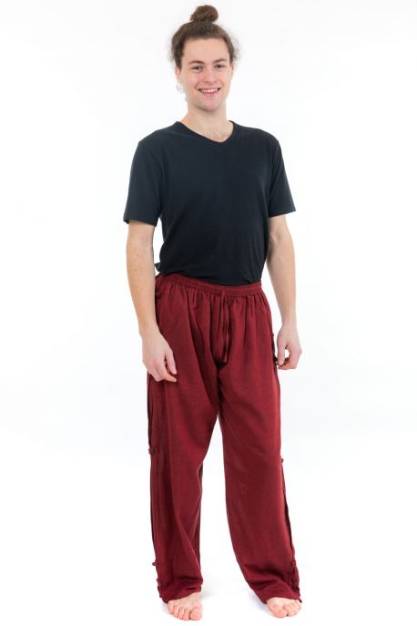 Pantalon japonais relax chic mixte bordeaux zoom