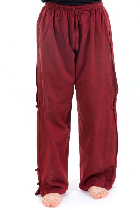 Pantalon japonais relax chic mixte bordeaux zoom