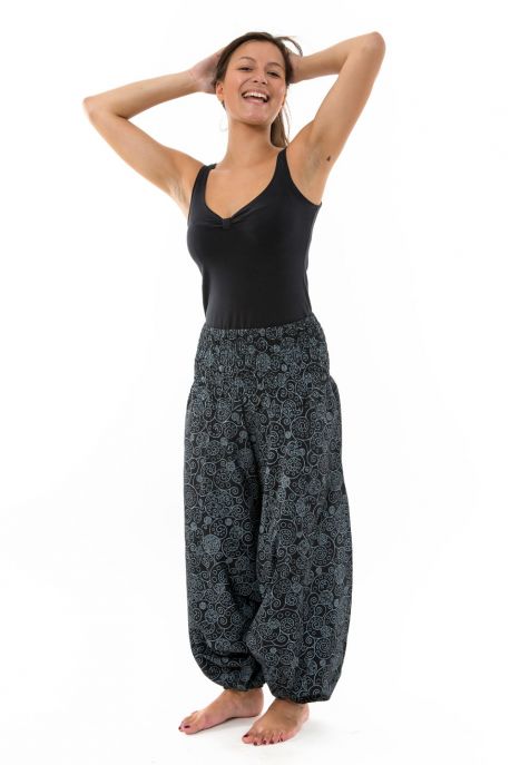 Sarouel femme elastique spirale etnique chic hiver personnalisable