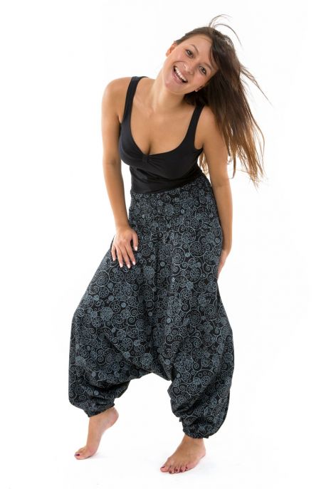 Sarouel femme elastique spirale etnique chic hiver personnalisable
