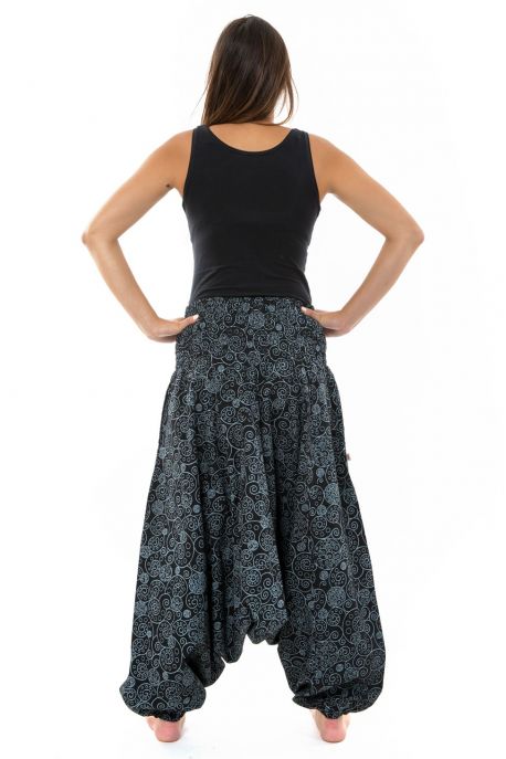 Sarouel femme elastique spirale etnique chic hiver personnalisable