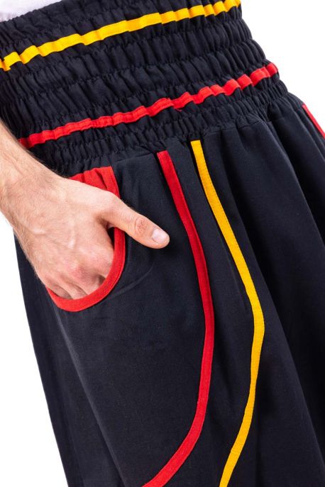 Sarouel elastique grande taille reggae babacool vert jaune rouge