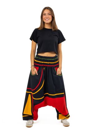 Vêtement Ethnique Coton Pantalon Sarouel FANTAZIA Marron - Taille Unique élastique 34-46 Style Bohème Népalais Vêtement Ethnique Coton Pantalon Sarouel FANTAZIA Marron - Taille Unique élastique 34-46 Style Bohème Népalais