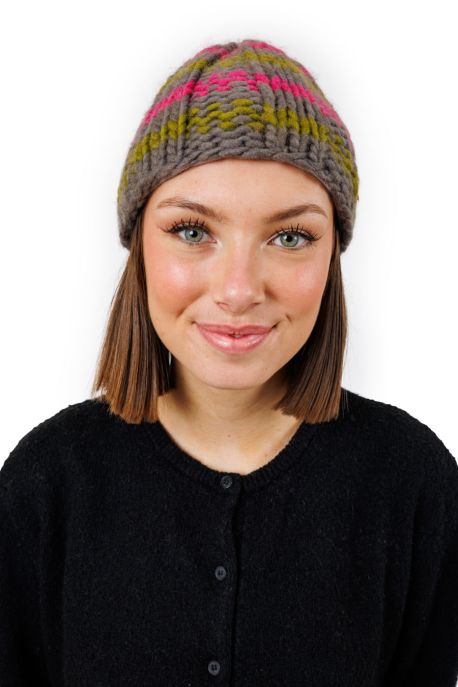 Bonnet en Laine Multicolore Doublé Polaire Zeyra