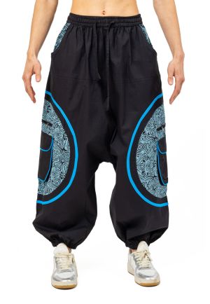 Sarouel Cargo Mixte Alternatif Coton Noir Bleus Zoryan