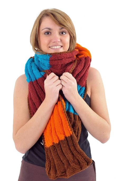 Echarpe pure laine douce multicolore