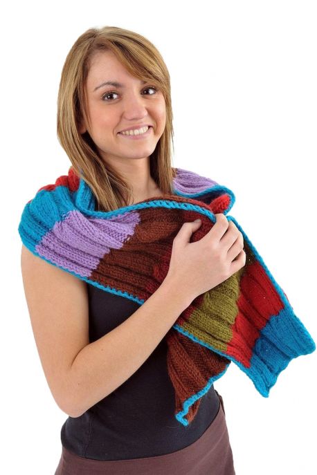 Echarpe pure laine douce multicolore