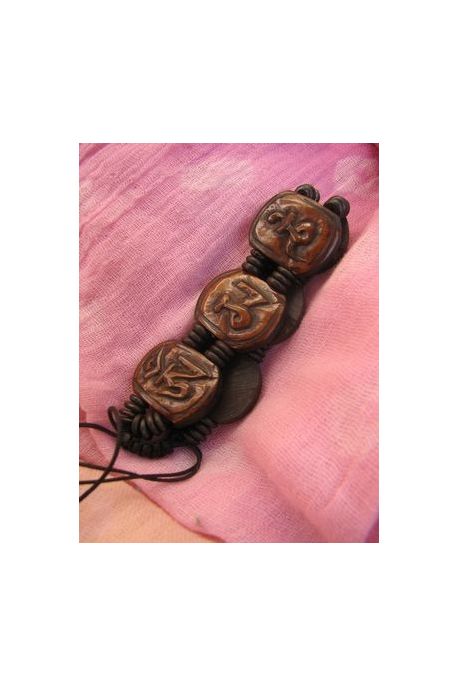 BR7082 bracelet os de buffle nepal marron