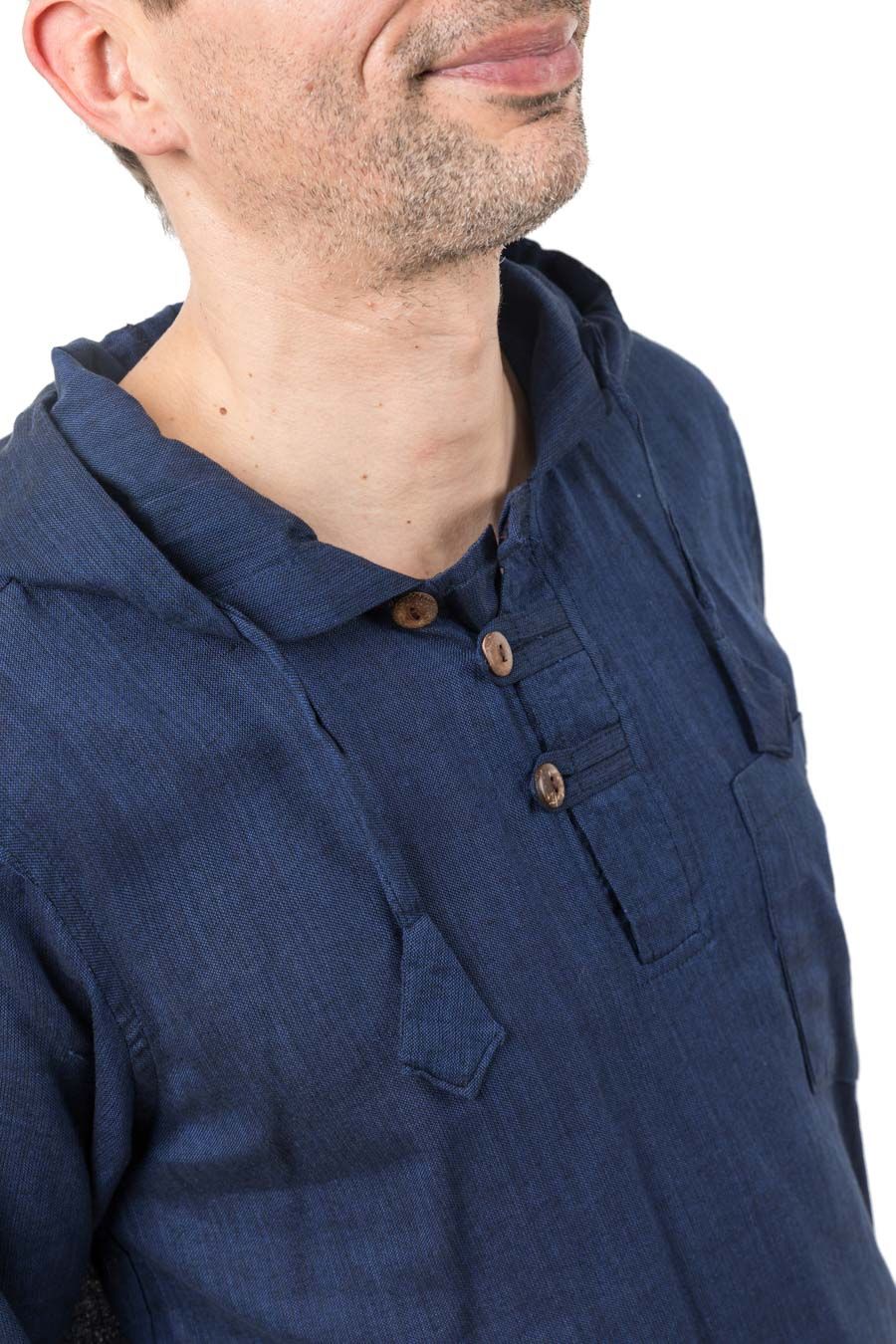 Sweat à Capuche Homme Style Ethnique Jacquard – Polaire, Fermeture éclair, Col Montant – Veste Mi-saison Et Hiver