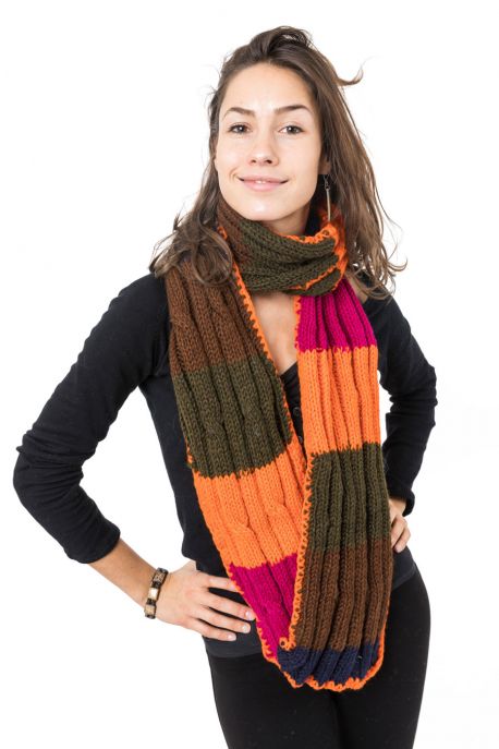 Echarpe pure laine douce multicolore